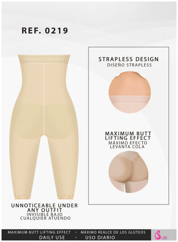 Fajas Salome 0219 | High Waist Compression Shorts for Women | Butt Lifter Capri Shapewear | Powernet - Pal Negocio Fajas Salome 0219 | High Waist Compression Shorts for Women | Butt Lifter Capri Shapewear | Powernet - Pal Negocio