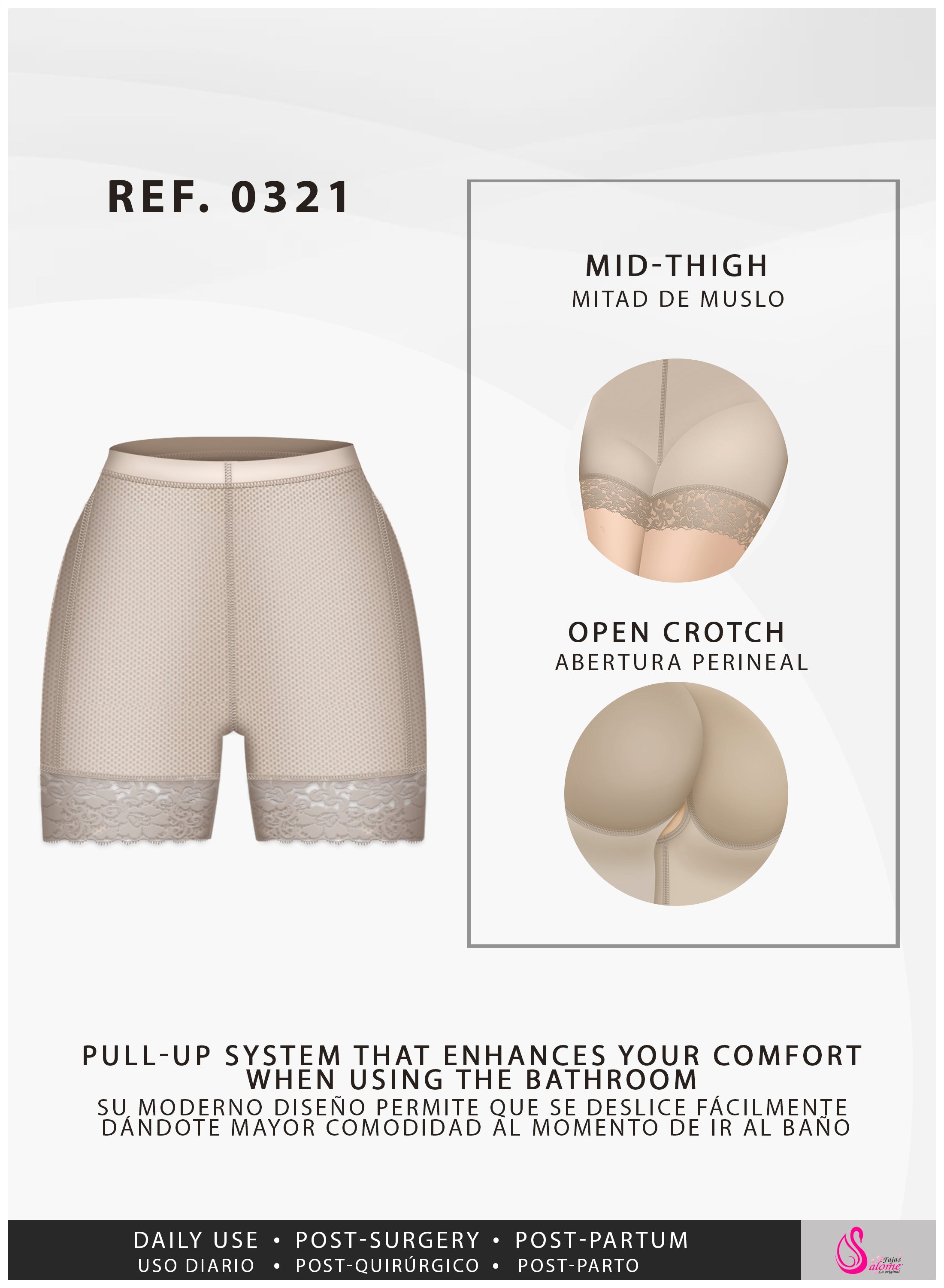 Fajas Salome 0321 | High Waist Compression Slimmer Butt Lifter Shapewear Shorts | Powernet - Pal Negocio Fajas Salome 0321 | High Waist Compression Slimmer Butt Lifter Shapewear Shorts | Powernet - Pal Negocio