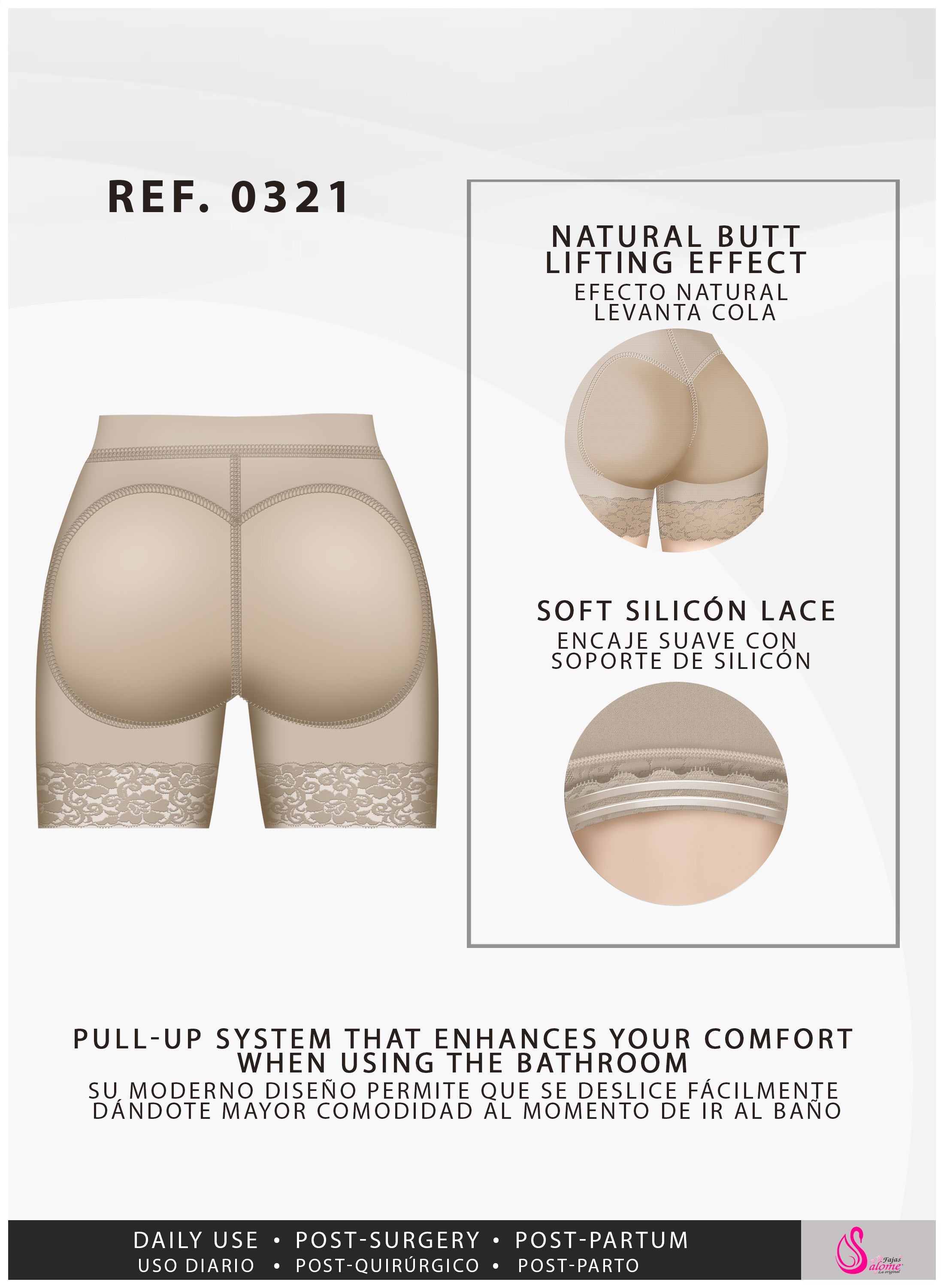Fajas Salome 0321 | High Waist Compression Slimmer Butt Lifter Shapewear Shorts | Powernet - Pal Negocio Fajas Salome 0321 | High Waist Compression Slimmer Butt Lifter Shapewear Shorts | Powernet - Pal Negocio