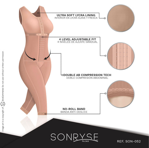Fajas SONRYSE 052 | Colombian Full Body Shaper for Post Surgery with Built-in Bra | Butt Lifting Effect and Tummy Control - Pal Negocio Fajas SONRYSE 052 | Colombian Full Body Shaper for Post Surgery with Built-in Bra | Butt Lifting Effect and Tummy Control - Pal Negocio