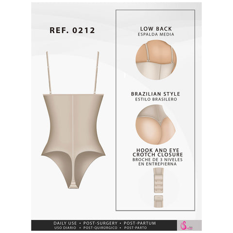 Fajas Salome 0212 | Strapless Thong Body Shaper | Everyday Use Tummy Control Shapewear Girdle for Dress - Pal Negocio Fajas Salome 0212 | Strapless Thong Body Shaper | Everyday Use Tummy Control Shapewear Girdle for Dress - Pal Negocio