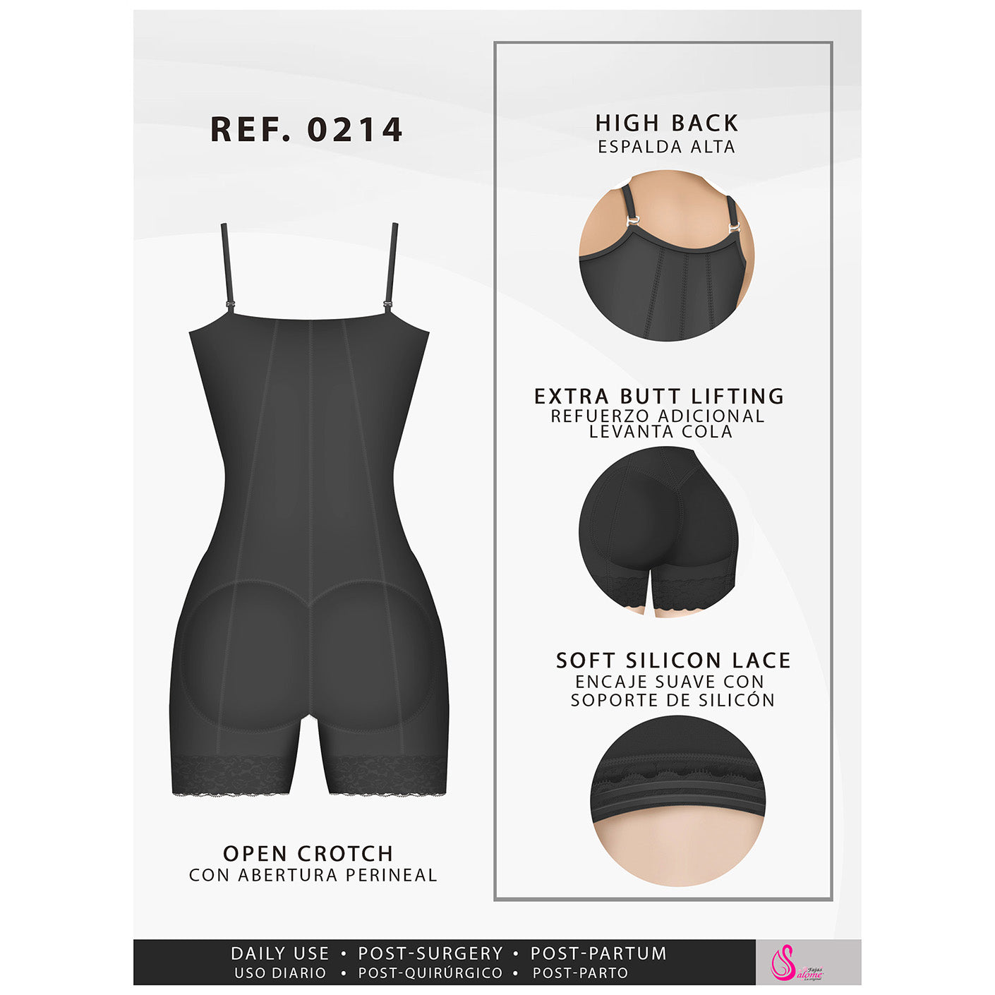 Fajas Salome 0214 | Mid Thigh Strapless Body Shaper for Dresses | Tummy Control & Butt Lifting Shapewear for Dress - Pal Negocio Fajas Salome 0214 | Mid Thigh Strapless Body Shaper for Dresses | Tummy Control & Butt Lifting Shapewear for Dress - Pal Negocio