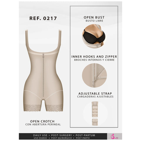 Fajas Salome 0217 | Mid Thigh Firm Compression Full Body Shaper for Women | Butt Lifter Open Bust Postpartum Bodysuit | Powernet - Pal Negocio Fajas Salome 0217 | Mid Thigh Firm Compression Full Body Shaper for Women | Butt Lifter Open Bust Postpartum Bodysuit | Powernet - Pal Negocio