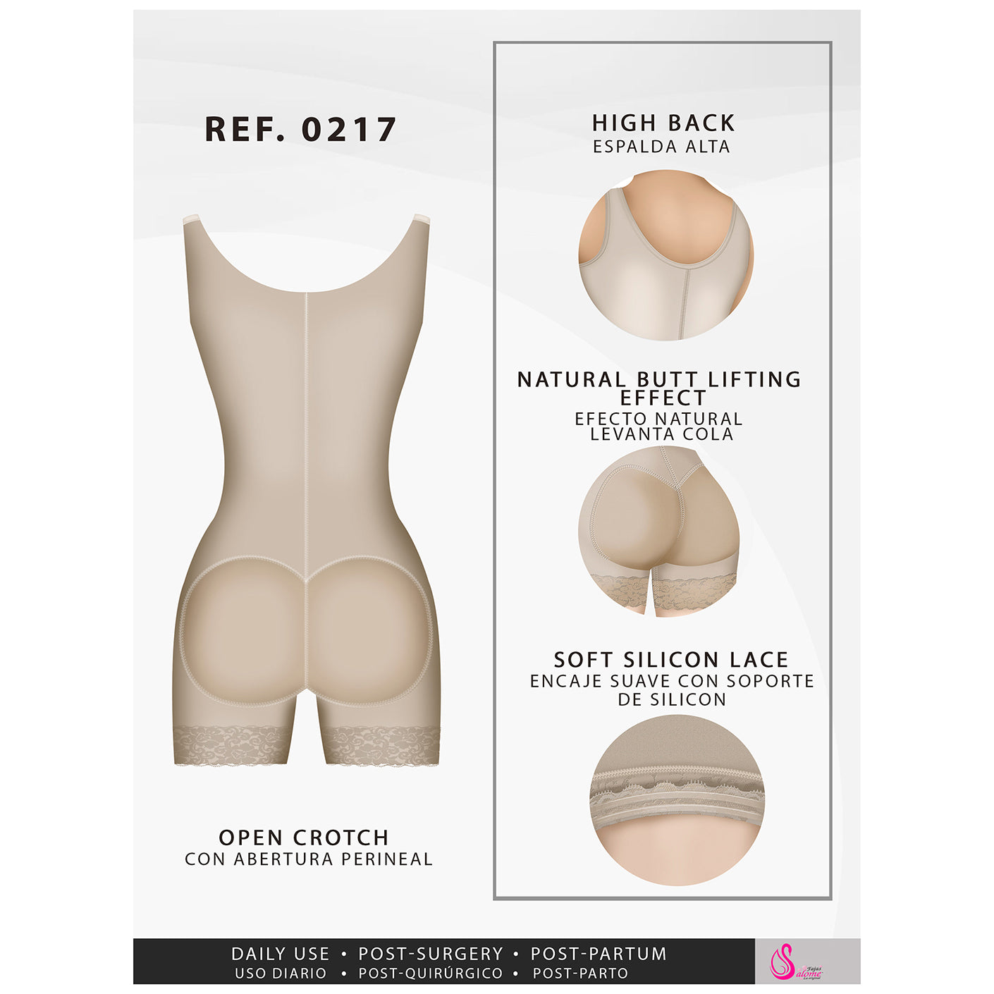 Fajas Salome 0217 | Mid Thigh Firm Compression Full Body Shaper for Women | Butt Lifter Open Bust Postpartum Bodysuit | Powernet - Pal Negocio Fajas Salome 0217 | Mid Thigh Firm Compression Full Body Shaper for Women | Butt Lifter Open Bust Postpartum Bodysuit | Powernet - Pal Negocio