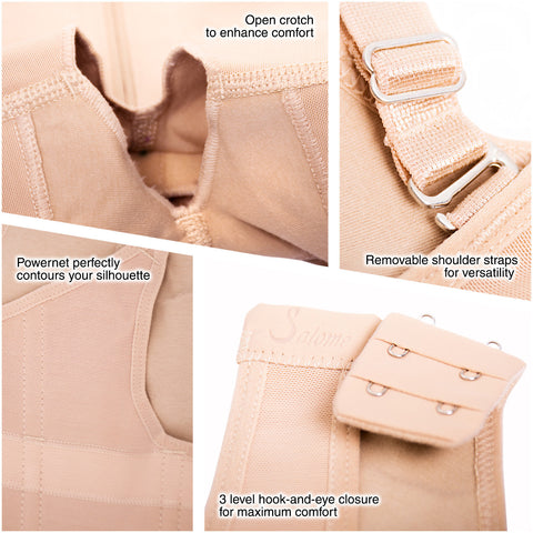 Fajas Salome 0217 | Mid Thigh Firm Compression Full Body Shaper for Women | Butt Lifter Open Bust Postpartum Bodysuit | Powernet - Pal Negocio Fajas Salome 0217 | Mid Thigh Firm Compression Full Body Shaper for Women | Butt Lifter Open Bust Postpartum Bodysuit | Powernet - Pal Negocio