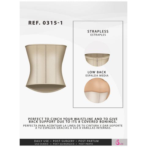 Fajas Salome 0315-1 | Waist Cincher Trainer for Women | Colombian Body Shaper for Daily Use | Powernet - Pal Negocio Fajas Salome 0315-1 | Waist Cincher Trainer for Women | Colombian Body Shaper for Daily Use | Powernet - Pal Negocio