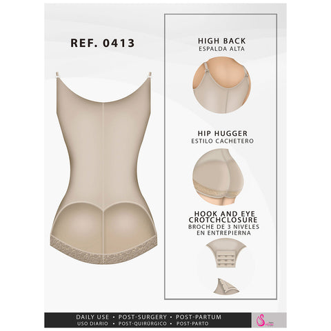 Fajas Salome 0413| Butt Lifter Tummy Control Shapewear for Women | Open Bust Hiphugger Bodysuit | Powernet - Pal Negocio Fajas Salome 0413| Butt Lifter Tummy Control Shapewear for Women | Open Bust Hiphugger Bodysuit | Powernet - Pal Negocio