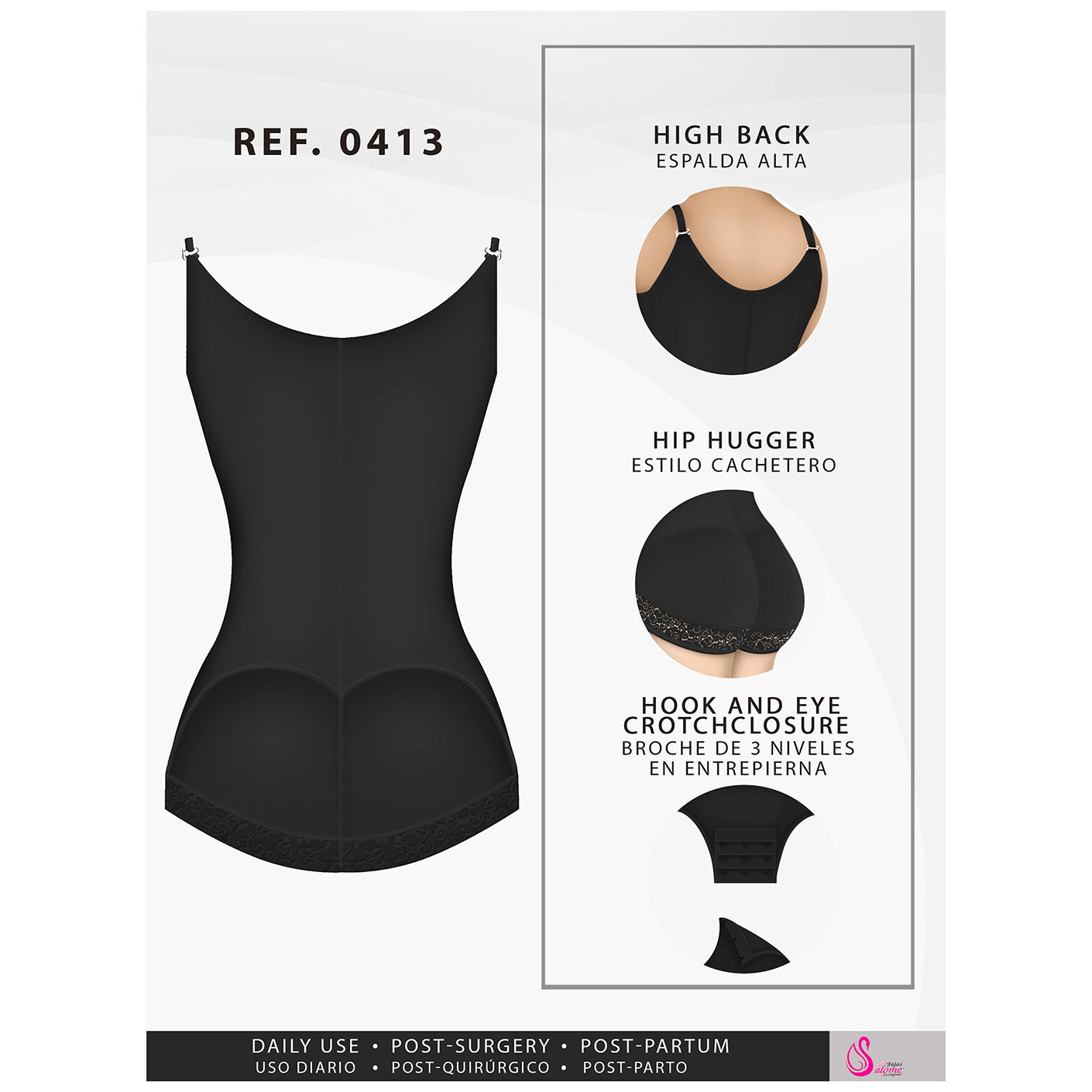 Fajas Salome 0413| Butt Lifter Tummy Control Shapewear for Women | Open Bust Hiphugger Bodysuit | Powernet - Pal Negocio Fajas Salome 0413| Butt Lifter Tummy Control Shapewear for Women | Open Bust Hiphugger Bodysuit | Powernet - Pal Negocio