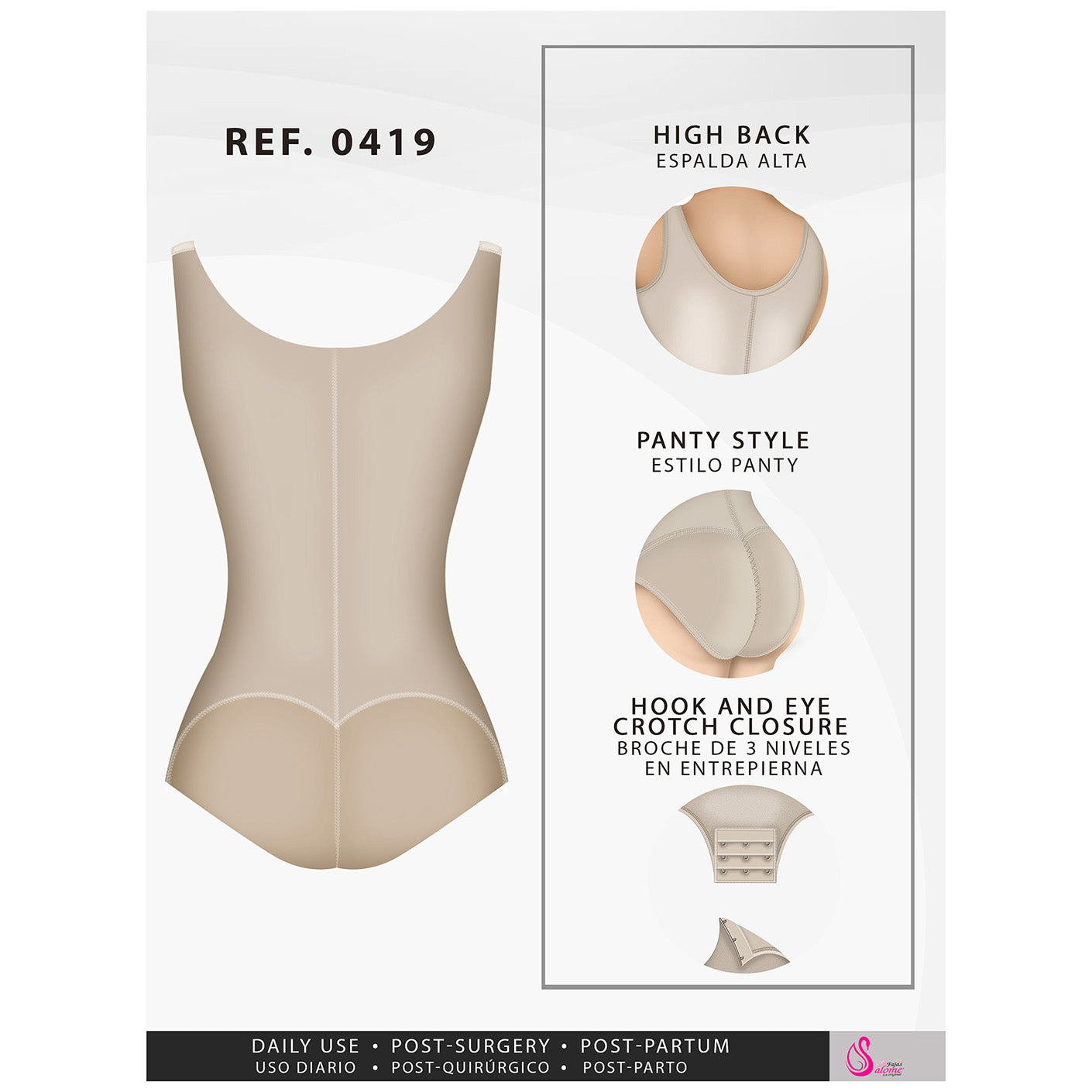 Fajas Salome 0419 | Butt Lifter Hiphugger Mid Thigh Body Shaper | Open Bust Tummy Control Shapewear for Women | Powernet - Pal Negocio Fajas Salome 0419 | Butt Lifter Hiphugger Mid Thigh Body Shaper | Open Bust Tummy Control Shapewear for Women | Powernet - Pal Negocio