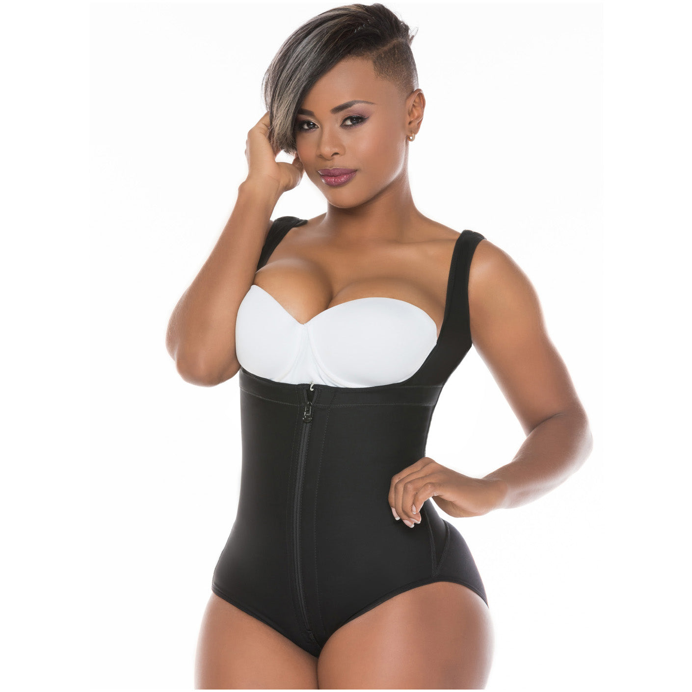 Fajas Salome 0419 | Butt Lifter Hiphugger Mid Thigh Body Shaper | Open Bust Tummy Control Shapewear for Women | Powernet - Pal Negocio Fajas Salome 0419 | Butt Lifter Hiphugger Mid Thigh Body Shaper | Open Bust Tummy Control Shapewear for Women | Powernet - Pal Negocio