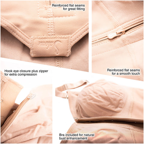 Fajas Salome 0420 | Hiphugger Body Shaper with Bra | Butt Lifter Tummy Control Shapewear for Women | Powernet - Pal Negocio Fajas Salome 0420 | Hiphugger Body Shaper with Bra | Butt Lifter Tummy Control Shapewear for Women | Powernet - Pal Negocio