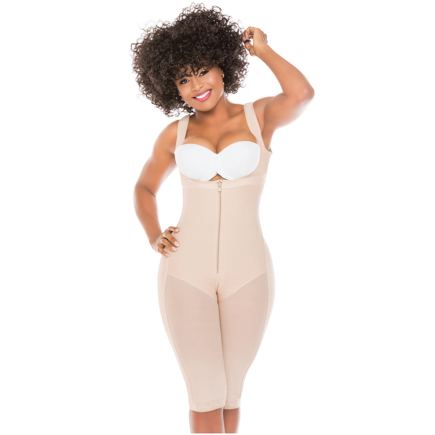 Fajas Salome 0517 | Post Surgery Stage 1 Butt Lifter Full Bodysuit | Open Bust Knee Length Body Shaper for Women | Powernet - Pal Negocio Fajas Salome 0517 | Post Surgery Stage 1 Butt Lifter Full Bodysuit | Open Bust Knee Length Body Shaper for Women | Powernet - Pal Negocio