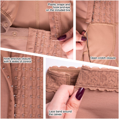 Fajas SONRYSE 052 | Colombian Full Body Shaper for Post Surgery with Built-in Bra | Butt Lifting Effect and Tummy Control - Pal Negocio Fajas SONRYSE 052 | Colombian Full Body Shaper for Post Surgery with Built-in Bra | Butt Lifting Effect and Tummy Control - Pal Negocio