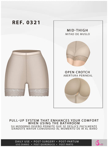 Fajas Salome 0321 | High Waist Compression Slimmer Butt Lifter Shapewear Shorts | Powernet - Pal Negocio