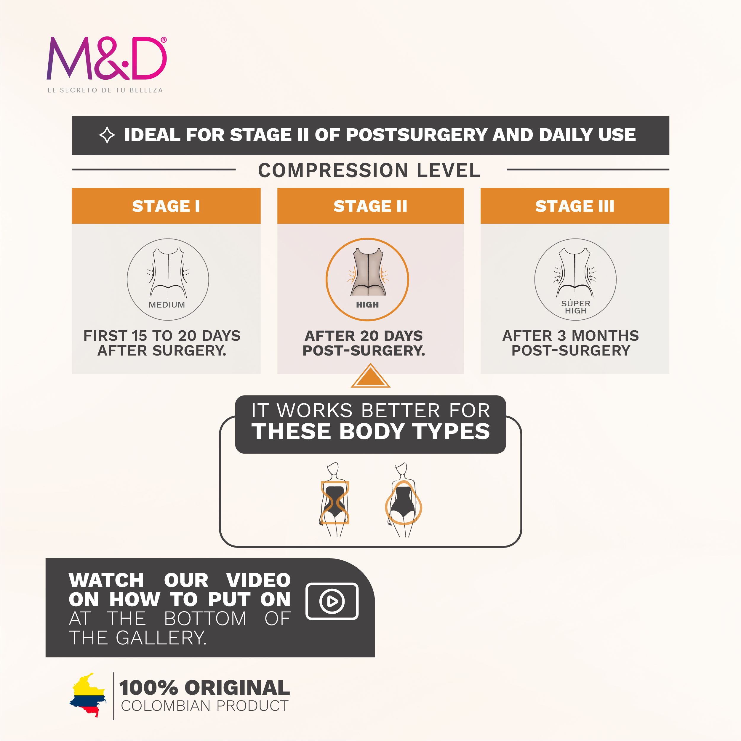Fajas MYD F 0269 | Open Bust Post Surgery Faja for Women Mid Thigh Shaper  w/ Wide Adjustable Straps